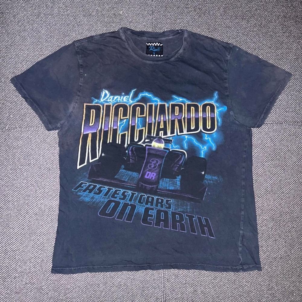 Daniel Ricciardo Formula 1 Racing Motorsports Faded Black T Shirt Size Large